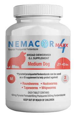Nemacor Quad 4 Dog Dewormer 21-45 lb (medium dog)