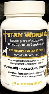 Titan Dog DeWormer Broad Spectrum Capsule Wormer Multi Sizes Available