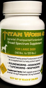 Titan Dog DeWormer Broad Spectrum Capsule Wormer Multi Sizes Available