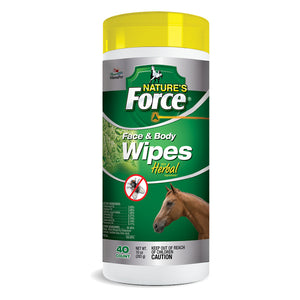 Manna Pro Nature's Force Face & Body Herbal Wipes for Horses, 40-count