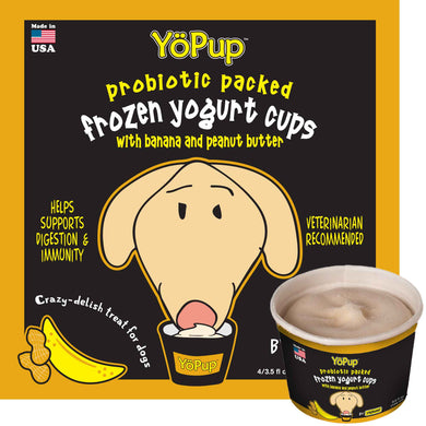 Yoghund Yopup Probiotic Packed Banana & Peanut Butter Frozen Yogurt Dog Treat 4 pk