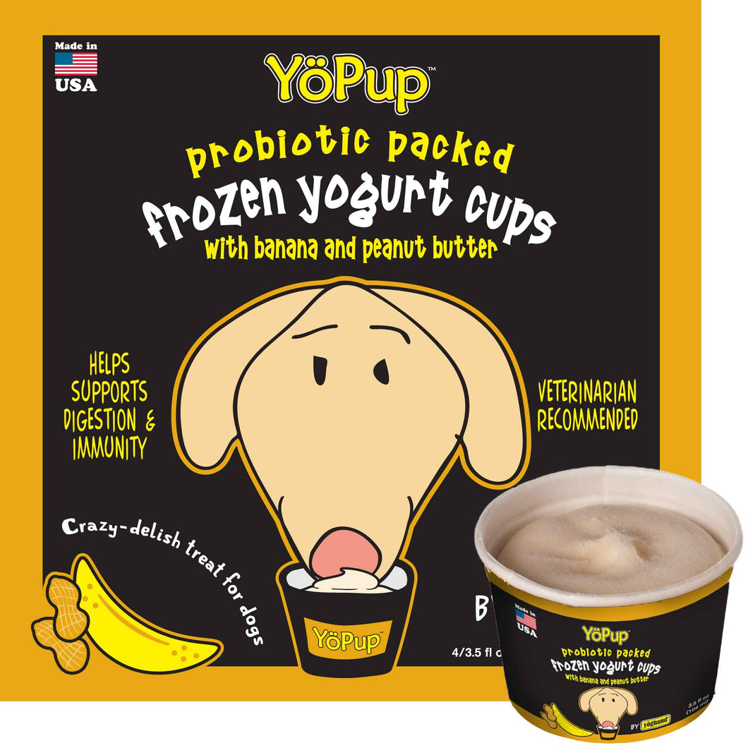 Yoghund Yopup Probiotic Packed Banana & Peanut Butter Frozen Yogurt Dog Treat 4 pk
