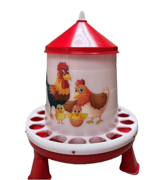 Illustrated Poultry Feeder w/ Legs - 8.5 lbs