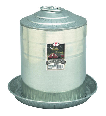 Miller Little Giant Metal Double Wall Poultry Fountain, 5-gallon