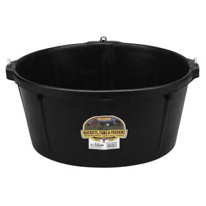 Feeder Round 6.5-Gallon with Hanger Loops Rubber Black