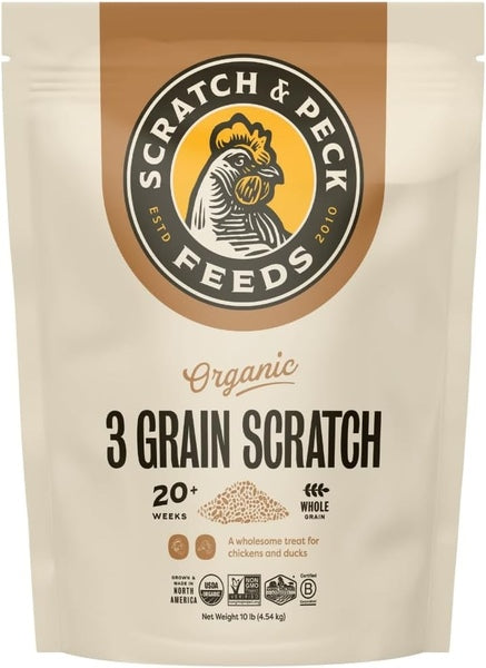 Scratch & Peck Organic 3 Grain Scratch 10 lb bag