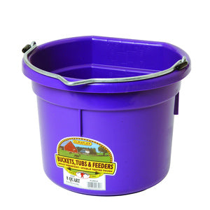 FLAT BACK PLASTIC BUCKET 8 QT PURPLE