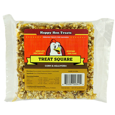 Happy Hen Treats Mealworm & Corn Treat Square for Chickens, 6.5-oz bar