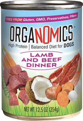 OrgaNOMics Lamb & Beef Dinner Can Dog 12.8 oz Evangers Non GMO