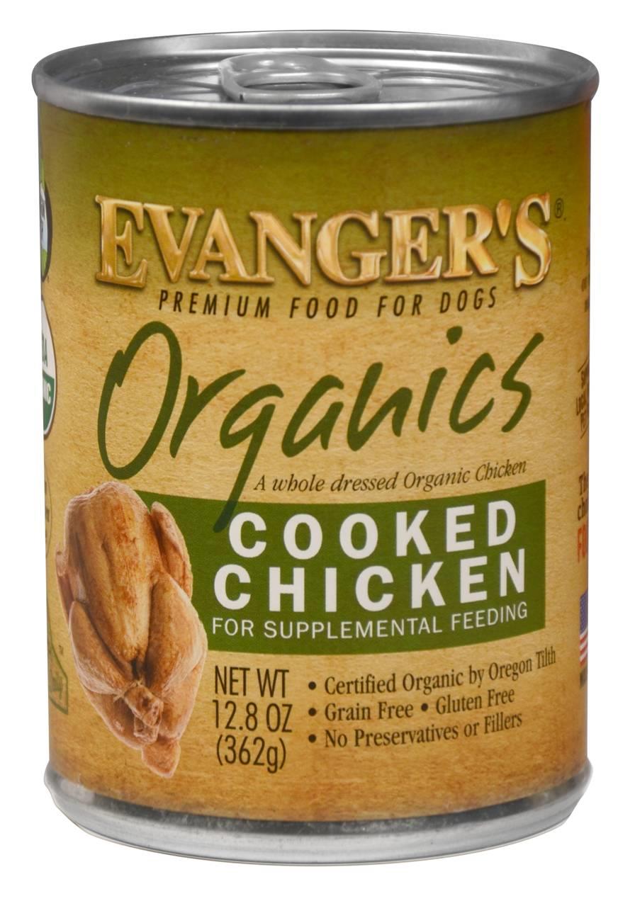 Evangers Organic Cooked Chicken  Dog Food 12.5 oz can