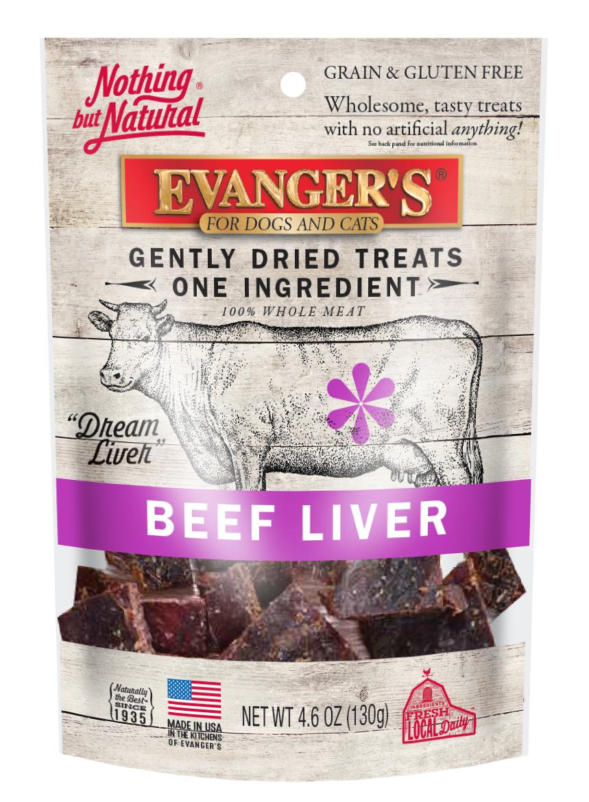 Evanger's Nothing but Natural Beef Liver Gently Dried Dog & Cat Treats, 4.6-oz