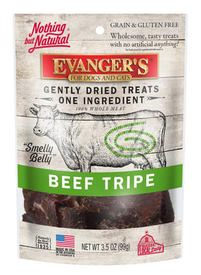 Evanger's Nothing but Natural Beef Tripe Gently Dried Dog & Cat Treats, 3.5-oz