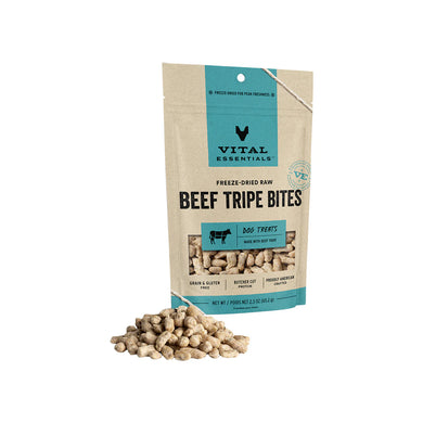 Vital Essentials Beef Tripe Treats Freeze-Dried Raw Dog Treats, 2.3-oz bag