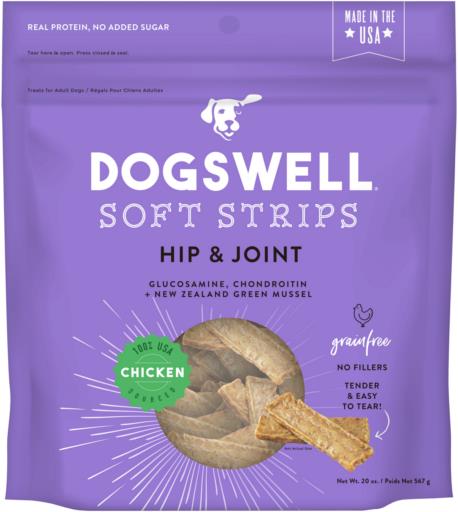 Dogswell Soft Strips Grain-Free Hip & Joint Chicken Treat