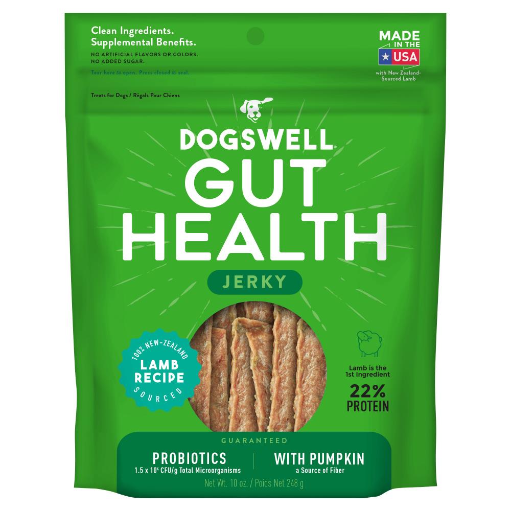 Dogswell Gut Health Lamb Jerky Dog Treats, 10-oz