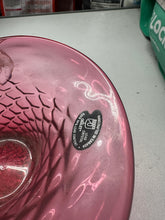 Vintage Crystal Riekes Wedding Glass Cranberry Hand Twist Handle Basket