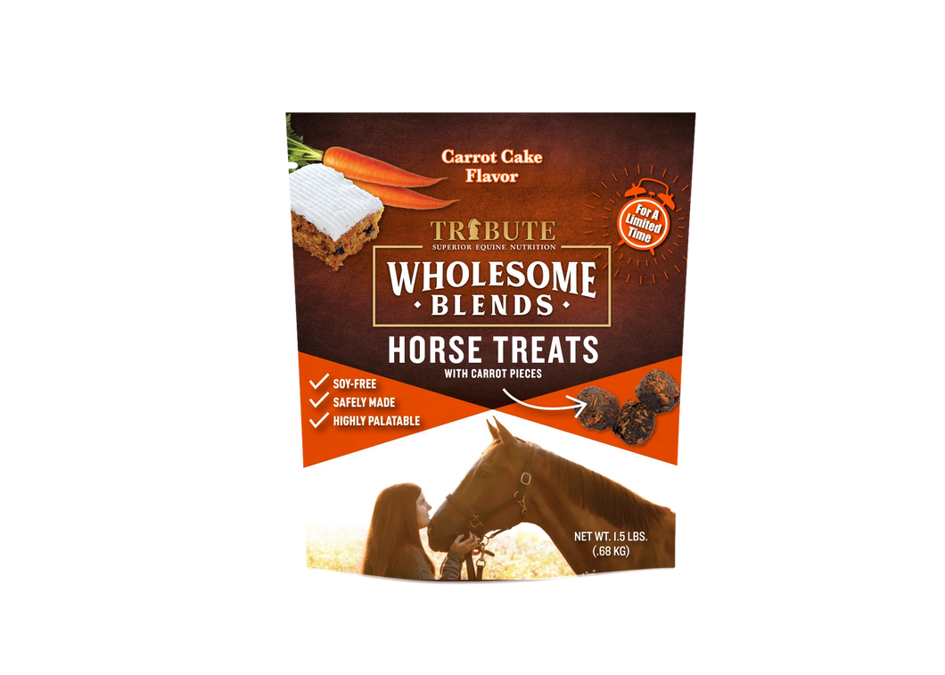 Tribute Wholesome Blend Horse Treats with Carrot Pieces, 1.5 lb bag