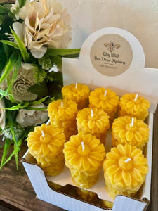 Thy Will Bee Done Apiary - Sunflower Candle Bulk Set, Beeswax Pillar candle, Display Se