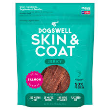 Dogswell Skin & Coat Grain-Free Salmon Jerky Treat, 10-oz