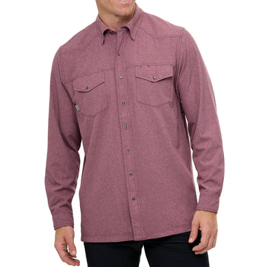 GameGuard Maroon Pearl Snap Long Sleeve Shirt